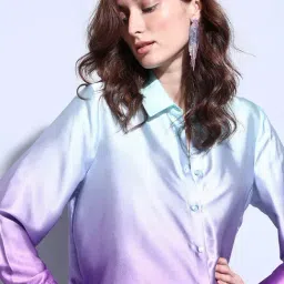 Vero Moda Purple & Blue Color-Block Shirt-picture-40