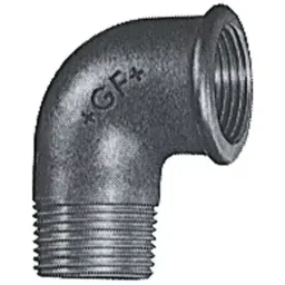 georg fischer Georg Elbow Fischer Galvanised malleable Iron Fitting 90° male BSPT 1/4in to Female BSPP 1/4in, 770092202 (Pack of 10)-picture-32