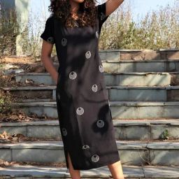 Chidiyaa Black Block Printed Dress-picture-44