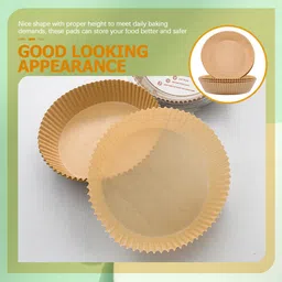 GRIRIW 100pcs Non-stick Air Fryer Paper Pad Reusable Liner for Air Fryer Basket image 2