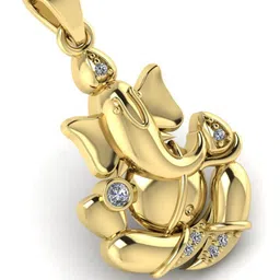 lmdprajapatis Lord Ganesh Spiritual CZ Pendant Gold Plated For Men And Women image 2