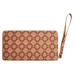 SYGA Women Elegant Geometric Pattern Long Wallet for Women Zipper Closure, Multi-Card Organizer, Daily Fashion Purse(Light Brown)-image-82