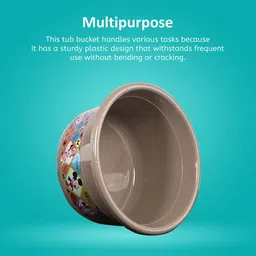 Kuber Industries White & Brown 3 Pieces Disney Check Printed Light Weight Bath Tubs image 2