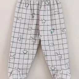 Ben Benny Cotton Bootie Leggings Solid & Dino Printed Pack of 2 - Green Grey image 2