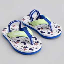 Cute Walk by Babyhug Disney Back Strap Closure Flip Flops With Mickey Mouse Print - Yellow & Beige image 2