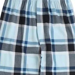 Earth Conscious 100% Cotton Checked Lounge Pant - Sky Blue image 4