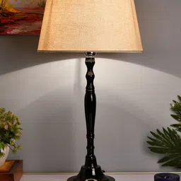 Homesake Black & White Solid Handcrafted Table Lamp with Shade-picture-27
