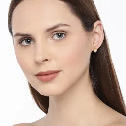 OOMPH Crown Cubic Zirconia Small Stud & Hoop Earrings for Women - Set of 2 image 2