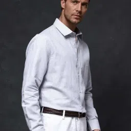 Rare Rabbit Grey Regular Fit Solid Shirt image 3