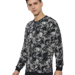 Louis Philippe Navy Cotton Regular Fit Printed Sweatshirt image 3