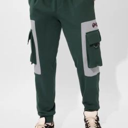 The Souled Store Green Cotton Straight Fit Joggers-image-36