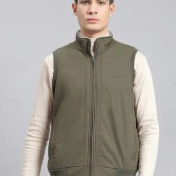 Monte Carlo Light Olive Cotton Regular Fit Reversible Jacket-picture-20