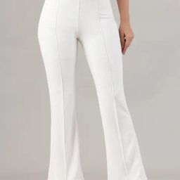 FITHUB White Regular Fit High Rise Trousers-picture-29