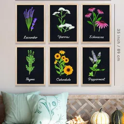 WALLLANE Multicoloured & Black 6 and more Piece Wood Abstract Wall Paintings image 5