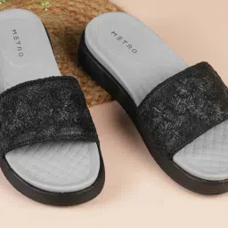 Metro Women's Black Casual Sandals-image-54