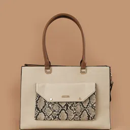 CODE by Lifestyle Floral PU Oversized Structured Shoulder Bag with Cut Work-image-20