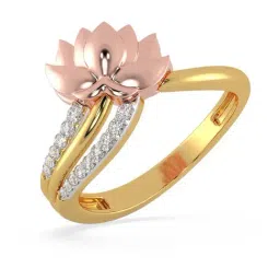 Malabar Gold and Diamonds 18k Floral Gold Ring for Women-picture-14