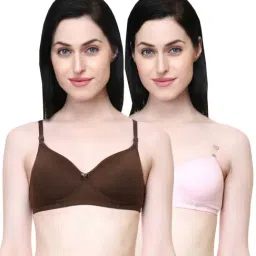 Lady Lyka Multicolor Non Wired Padded T-Shirt Bra (Pack Of 2)-picture-11
