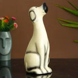 eCraftIndia Sitting White Dog Handcrafted Polyresin Decorative Showpiece-picture-34