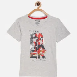 Octave Kids Grey Melange Spiderman Printed T-Shirt-image-8