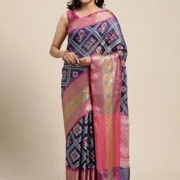 Banarasi Silk Works Royal Blue Silk Woven Saree With Unstitched Blouse-picture-45