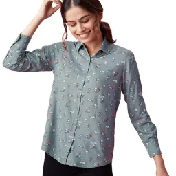 The Souled Store Grey Printed Shirt-image-15