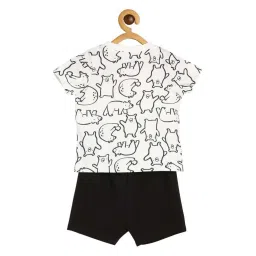 MINIKLUB Kids Beige Cotton Self Pattern Top Set image 2