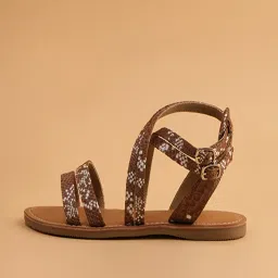 Eridani Women's Atalia Brown Ankle Strap Sandals image 2