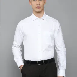 Louis Philippe Gods & Kings White Cotton Regular Fit Self Pattern Shirt image 1