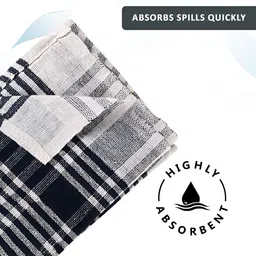 Kuber Industries Black & White 6 Pieces Checked Kitchen Towels image 5