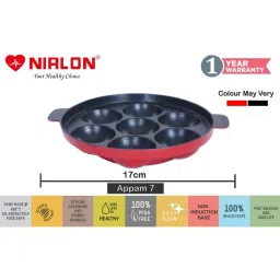 Nirlon Red Aluminium Kitchen Cookware Non-Stick Set with Steel Lid - Set of 3 image 4