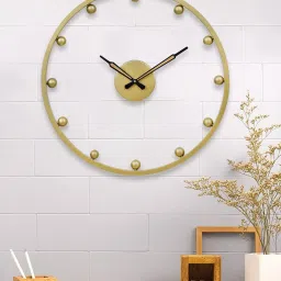 CHRONIKLE Elegant Round Gold Iron Wall Clock image 2