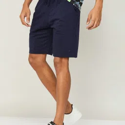 Fame Forever by Lifestyle Navy Blue Cotton Regular Fit Shorts image 2