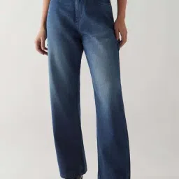Bewakoof Blue Cotton Flare Fit Jeans-image-63