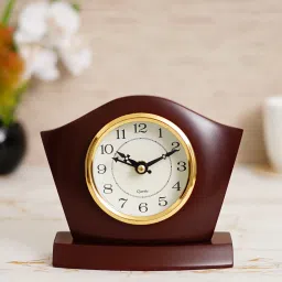 CHRONIKLE Elegant Square Rosewood Brown Wood Table or Desk Clock image 2