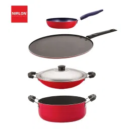 Nirlon Red Aluminium Non-Stick Kitchen Utensils - Set of 4 image 1