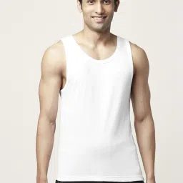 Ajile by Pantaloons White Cotton Regular Fit Vest - Pack Of 2 image 2