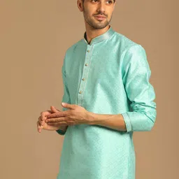 Manyavar Men Mandarin Collar Kurta With Churidar image 2