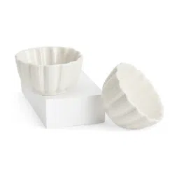 Haus & Kinder White Ceramic Salad Serving Bowls- Set of 2 (280ml)-picture-14
