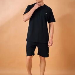 Club York Navy Cotton Blend Regular Fit Solid T-Shirt-picture-22