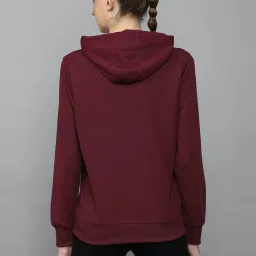 Allen Solly Maroon Cotton Printed Hoodie image 2