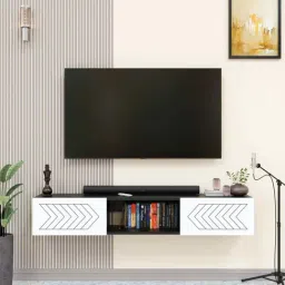 SPYDER CRAFT Tokyo Engineered Wood TV Entertainment Unit (Black & White)-picture-25
