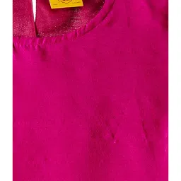 612 League Kids Off White & Pink Cotton Embellished Lehenga & Cholis Set With Dupatta image 4