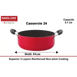 Nirlon Red Aluminium Non-Stick Cookware Set of 3 image 4