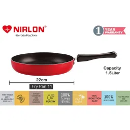 Nirlon Red Aluminium Non-Stick Highly Cookware Set of 2 image 2