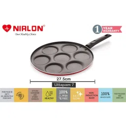 Nirlon Red Aluminium Non-Stick Kadai and Uttapam Tawa Combo Set of 2 image 3