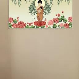 nestroots Green & Red Budhha Printed Religious Canvas Painting Wall Art-picture-22