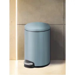 OBSESSIONS Stainless Steel Step Dustbin with Liner, 12 Litres, Titanium Blue-image-16