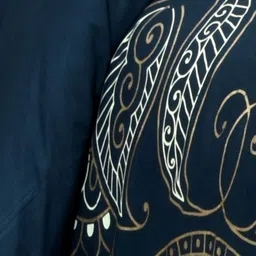 JAIPUR FABRIC Navy Blue Ethnic Motifs 180 TC King Bedsheet with 2 Pillow Covers image 3