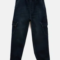 Blue Giraffe Boys Blue Cotton Jeans-image-8
